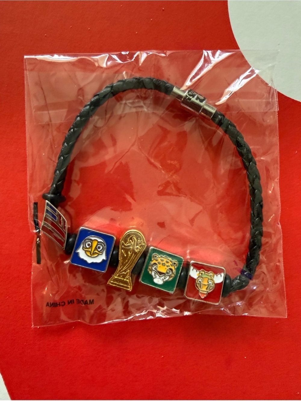 Bank of America Black Braided Charm Bracelet